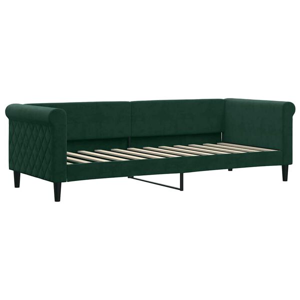 vidaXL Sofa, tamsiai žalios spalvos, 80x200cm, aksomas