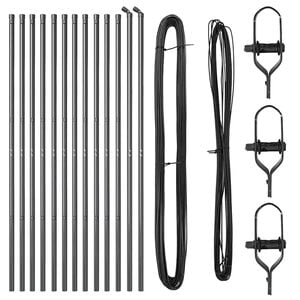 vidaXL Tvorelės stulpas 13 pcs Pilka Plienas