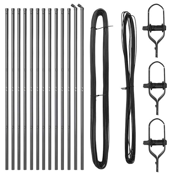 vidaXL Tvorelės stulpas 13 pcs Pilka Plienas