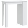 vidaXL Baro stalas su lentyna, baltas, 102x50x103,5cm, mediena