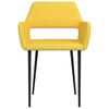 vidaXL Valgomojo kėdės, 2vnt., geltonos spalvos, audinys