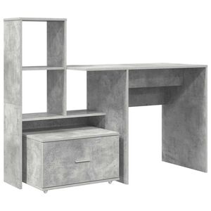 vidaXL Stalas Betono pilka Apdirbta mediena 131,5 x 50 x 106,5 cm