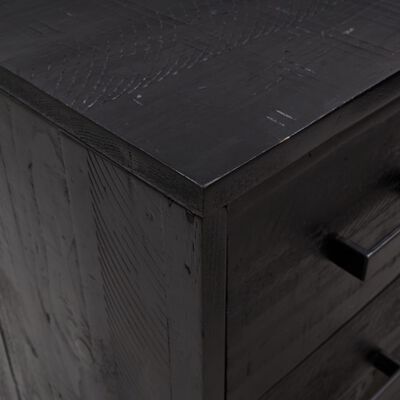 vidaXL Komoda su stalčiais, juoda, 75x35x70cm, pušies medienos masyvas