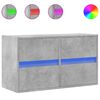 vidaXL Sieninė TV spintelė su LED lemputėmis, betono, 80x31x45cm