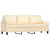 vidaXL Sofos komplektas su pagalvėlėmis, 3 dalių, kreminis, audinys