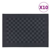 vidaXL Virtuvės rankšluosčiai, 10vnt., juodi/pilki, 50x70cm, medvilnė