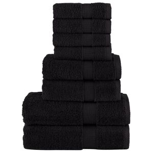 vidaXL Rank&scaron;luosčių rinkinys SOLUND, 8vnt., juodi, 600g/m&sup2;