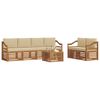 vidaXL Lauko sofos komplektas su pagalve 7 pcs Natūralus ir bežinis