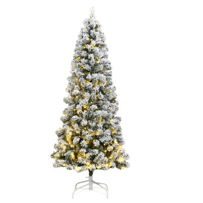 vidaXL Kalėdų eglutė su šarnyrinėmis šakomis/300 LED/sniegu, 240cm