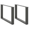 vidaXL Kavos staliuko kojelės, 2 vnt., antracito spalvos, 70x(42-43) cm, plienas