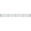 vidaXL Vielinė tinklinė tvora su flan&scaron;ais, žalios spalvos, 1,1x10m