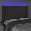 vidaXL Galvūgalis su LED, taupe spalvos, 147x16x118/128cm, audinys