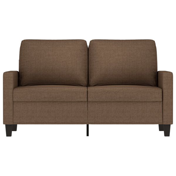 vidaXL Dvivietė sofa, rudos spalvos, 120cm, audinys