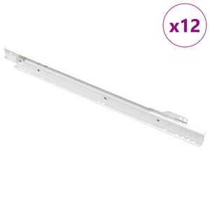 vidaXL Stalčių bėgis 12 pcs Balta 400 mm Plienas