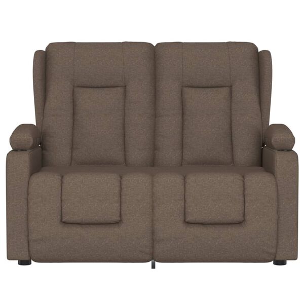vidaXL Dvivietis atlošiamas masažinis krėslas, taupe, audinys