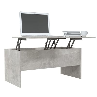 vidaXL Kavos staliukas, betono pilkas, 102x50,5x46,5cm, mediena