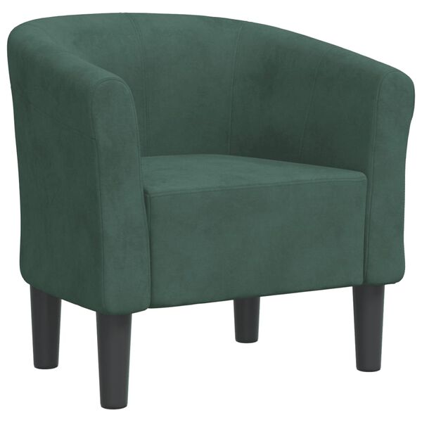 vidaXL Krėslas, tamsiai žalios spalvos, aksomas