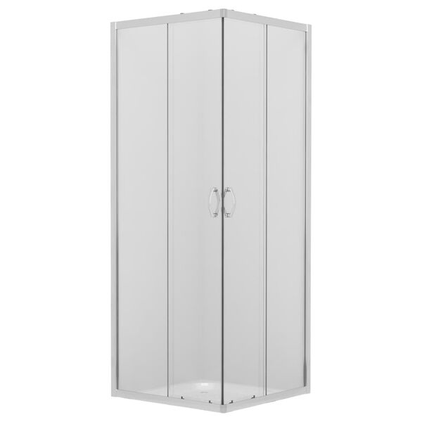 vidaXL Du&scaron;o kabina su padėklu, 80x80x185cm, nedūžtantis stiklas