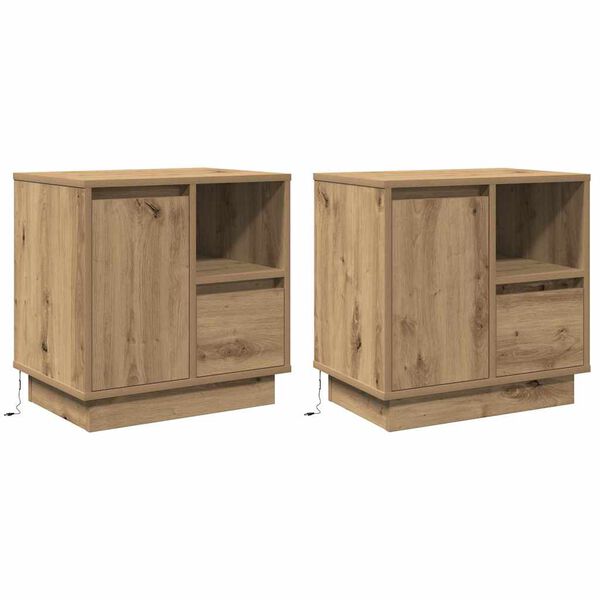 vidaXL &Scaron;alia lovos spintelė 2 pcs Amatininkų ąžuolas 50 x 34,5 x 50 cm