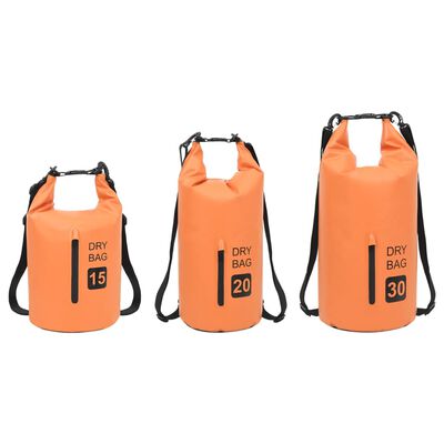 vidaXL Vandeniui atsparus krepšys su užtrauktuku, oranžinis, PVC, 30l