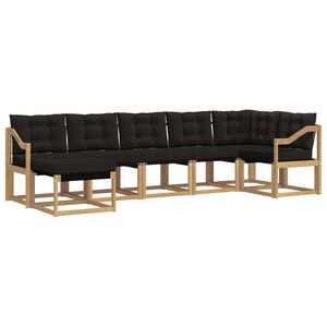 vidaXL Lauko sofos komplektas 7 vnt. Balta ir juoda