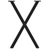 vidaXL Valgomojo stalo kojos, X formos, 2 vnt., juodos, 50x(72-73) cm, plienas