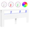 vidaXL LED galvūgalis, baltas, 220x18,5x103,5cm, apdirbta mediena