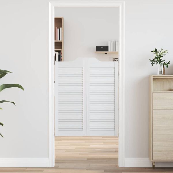 vidaXL varstomos durys su žaliuzėmis, 2 porų baltos spalvos 100x80 cm