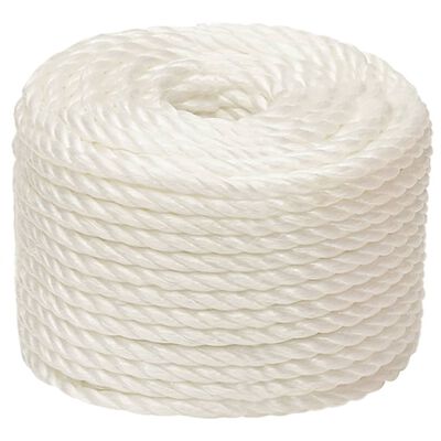 vidaXL Darbo virvė, baltos spalvos, 12mm, 500m, polipropilenas
