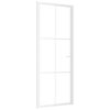 vidaXL Vidaus durys, baltos, 83x201,5cm, ESG stiklas ir aliuminis