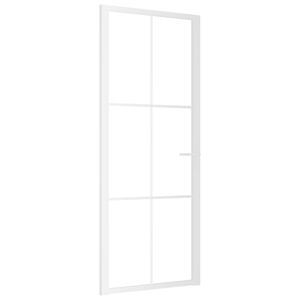 vidaXL Vidaus durys, baltos, 83x201,5cm, ESG stiklas ir aliuminis
