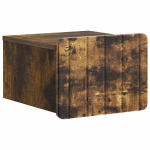 vidaXL Sieninis naktinis staliukas Dūminio ąžuolo 33 x 34,5 x 24 cm