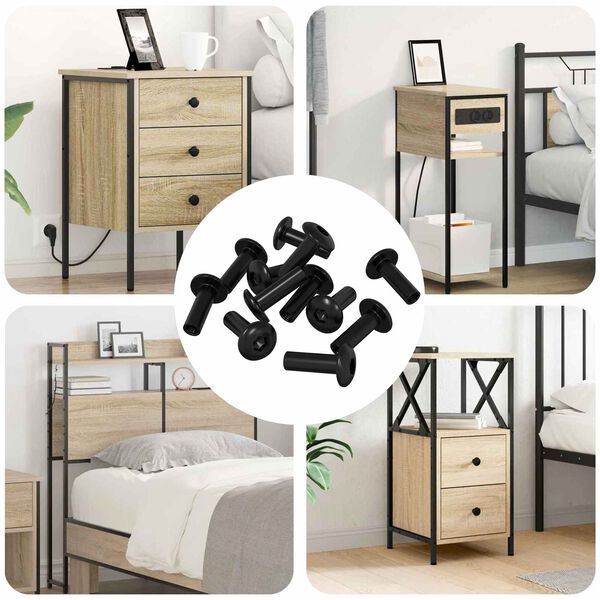 vidaXL Rankovinės Veržlės 8451 pcs Juodas Metalas