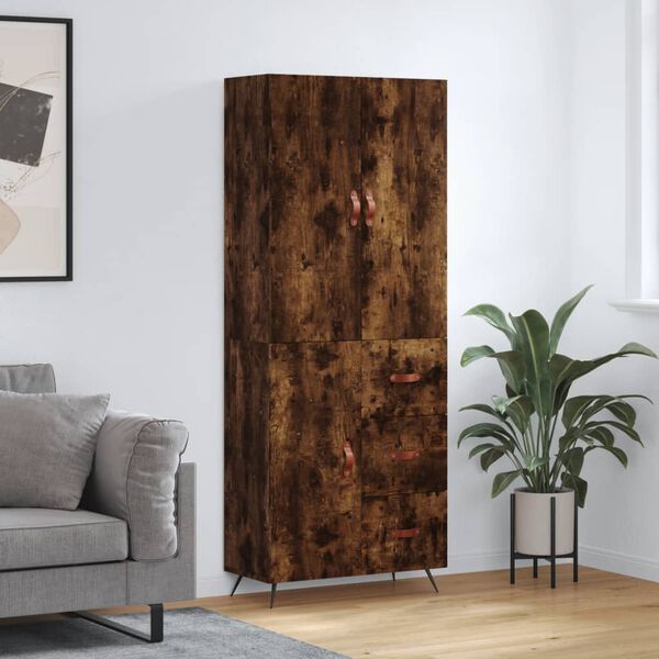 vidaXL Komoda, dūminio ąžuolo spalvos, 69,5x34x180cm, apdirbta mediena