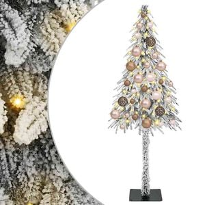 vidaXL Kalėdų eglutė su 150 LED s stovu Balta 120 cm PE ir Plienas