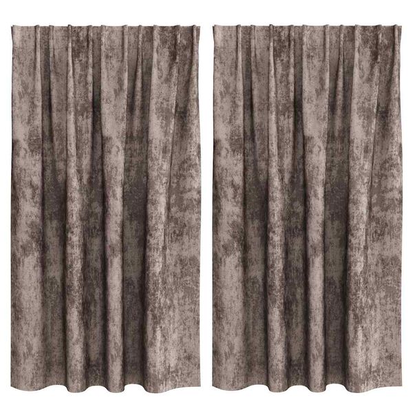vidaXL Aksominio tipo užuolaidos 2 pcs Kapučino 140 x 140 cm Aksomas