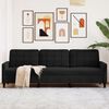 vidaXL Trivietė sofa, juodos spalvos, 210cm, aksomas