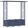 vidaXL Pakeltas lovas su trelėmis ir stogu Pilka 162,5 x 40 x 136 cm