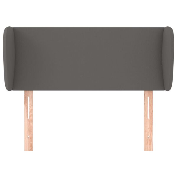 vidaXL Galvūgalis su auselėmis, pilkos,93x23x78/88cm, dirbtinė oda