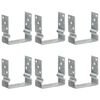 vidaXL Tvoros stulpai, 6vnt., sidabrinės spalvos, 14x6x15cm, plienas