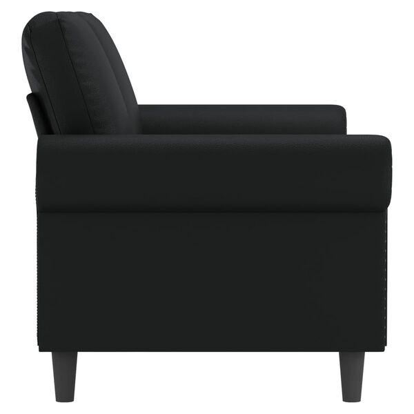 vidaXL Dvivietė sofa, juodos spalvos, 140cm, dirbtinė oda