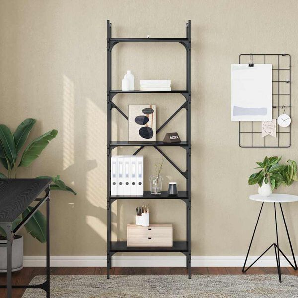 vidaXL Knygų lentyna Juodas ąžuolas 56 x 32 x 174 cm Apdirbta mediena