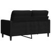 vidaXL Dvivietė sofa, juodos spalvos, 120cm, aksomas