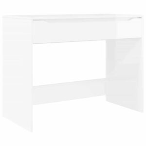 vidaXL Stalas su stalčių Auk&scaron;to Blizgesio Baltas 100 x 50 x 78 cm