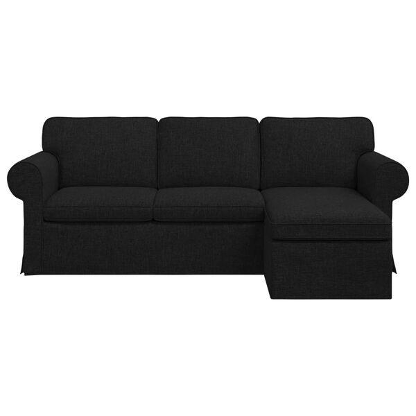 vidaXL Sofa Juoda Bendri matmenys: 215 x 138 cm (P X G x A) Aksomas