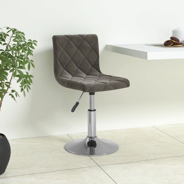 vidaXL Baro taburetė, tamsiai pilkos spalvos, aksomas