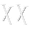 vidaXL Kavos staliuko kojelės, 2 vnt., baltos, 60x(42-43) cm, plienas, X formos