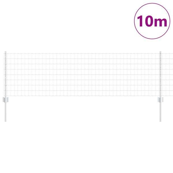 vidaXL Tvora su stulpais Sidabro 0,6 x 10 m Plienas