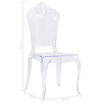 vidaXL Valgomojo kėdės, 4vnt., skaidrios, polikarbonatas
