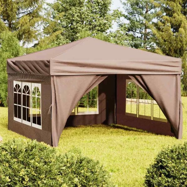 vidaXL Proginė palapinė su šoninėmis sienomis, taupe, 3x3m